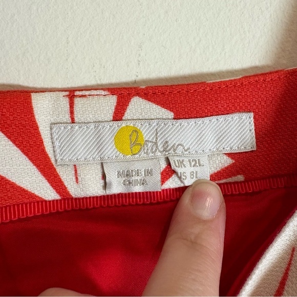 BODEN Yolande Shift Dress Cherry Red Jungle Bouquet Size 8L Long - Picture 9 of 11